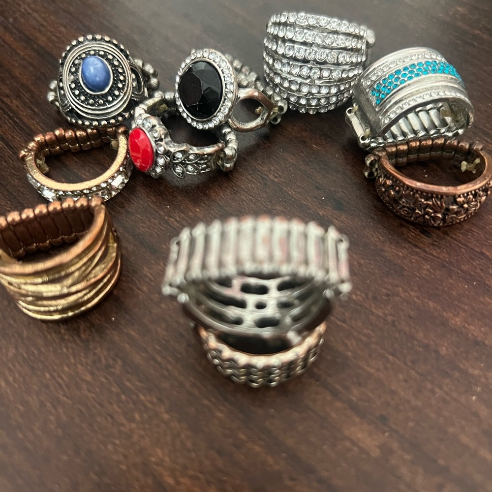 Silver and Gold Statement Rings with Intricate Designs